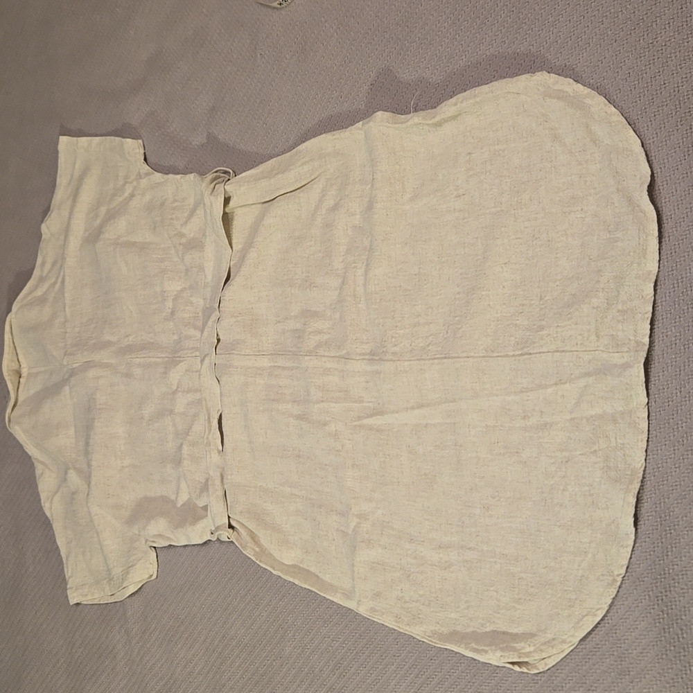🌟 KAFFE Gorgeous unique belted shirt dress in linen color US 6 Euro 38 - Picture 10 of 13